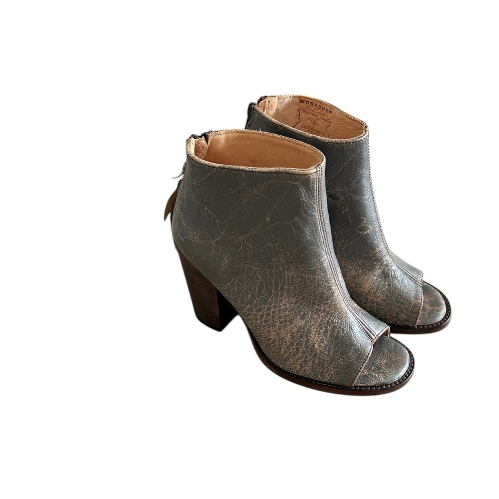 NWOT Bed Stu Organic Vegetable Leather Onset Peep Toe Boots